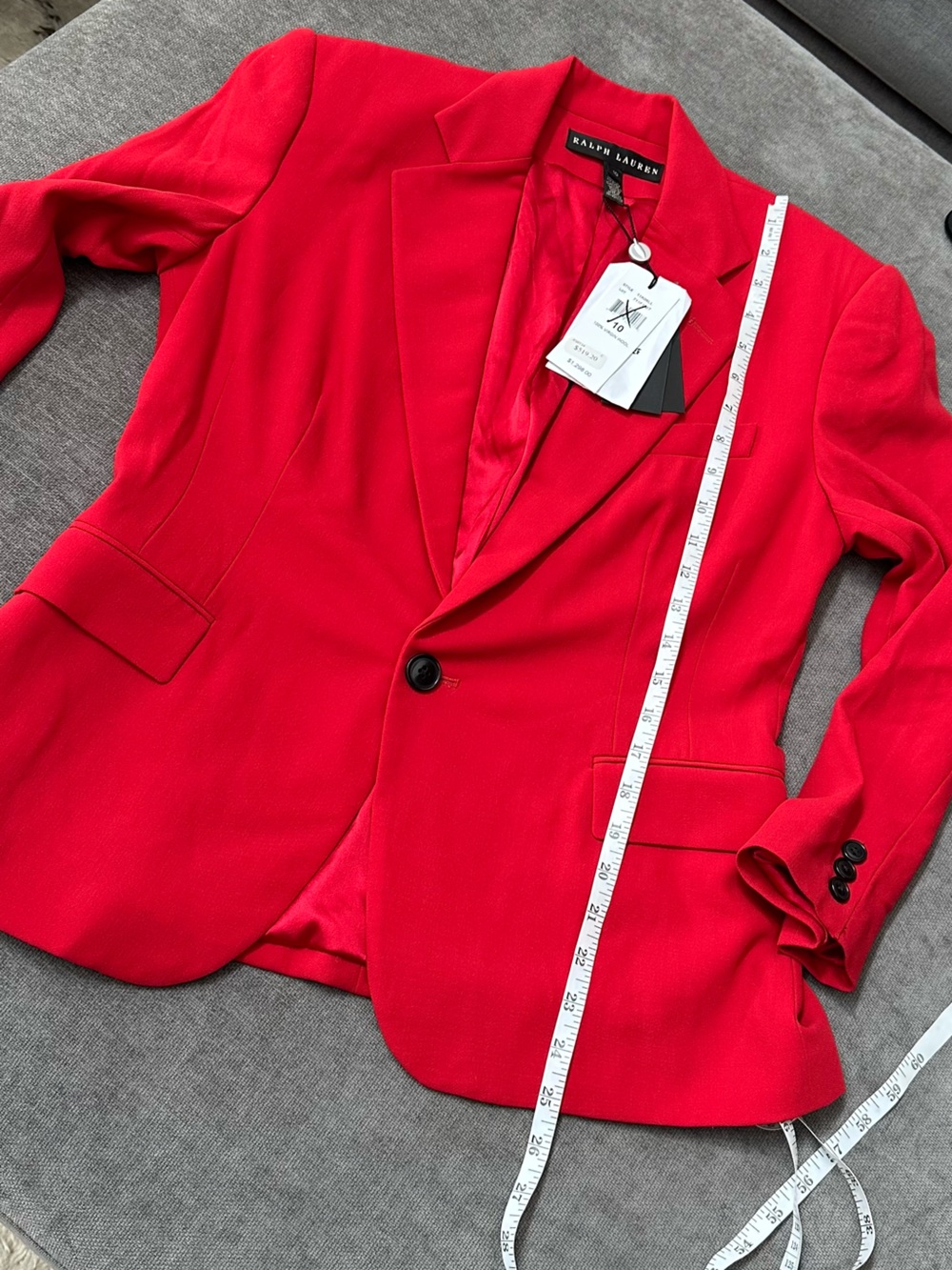 NWT Ralph Lauren Bold Red Single-Button Blazer - Picture 6 of 16